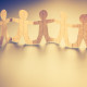 Human chain paper with copy space